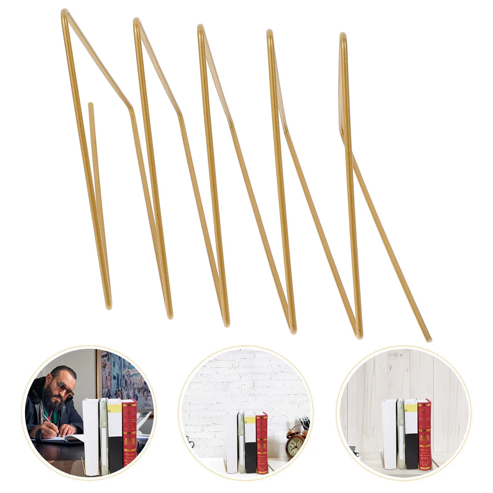 Supporto per Libri in Metallo a Forma di Triangolo, Organizzatore da Scrivania Autoportante per Ufficio, Casa, Aula, Porta Dischi in Vinile, Porta Riviste in Metallo