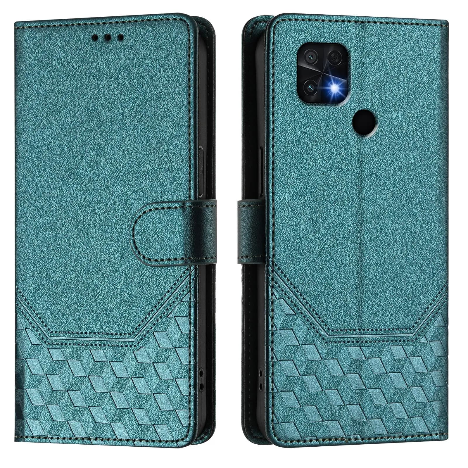 Custodia a Portafoglio Magnetica in Pelle con Motivo a Nido d'Ape di Lusso e Slot per Carte per Xiaomi POCO X3 X4 X7 Pro M3 M7 C40