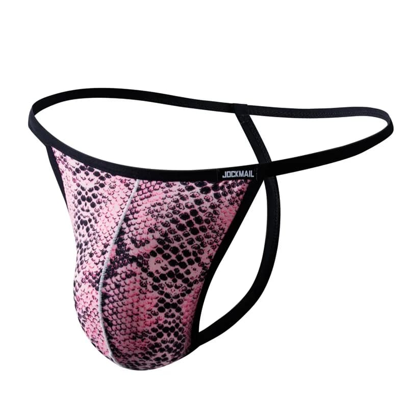 Jockmail Sexy Intimo Uomo Perizoma Sexy a Vita Bassa Hot con Stampa Leopardata alla Moda, Lingerie Gay per Uomo con Bretelle