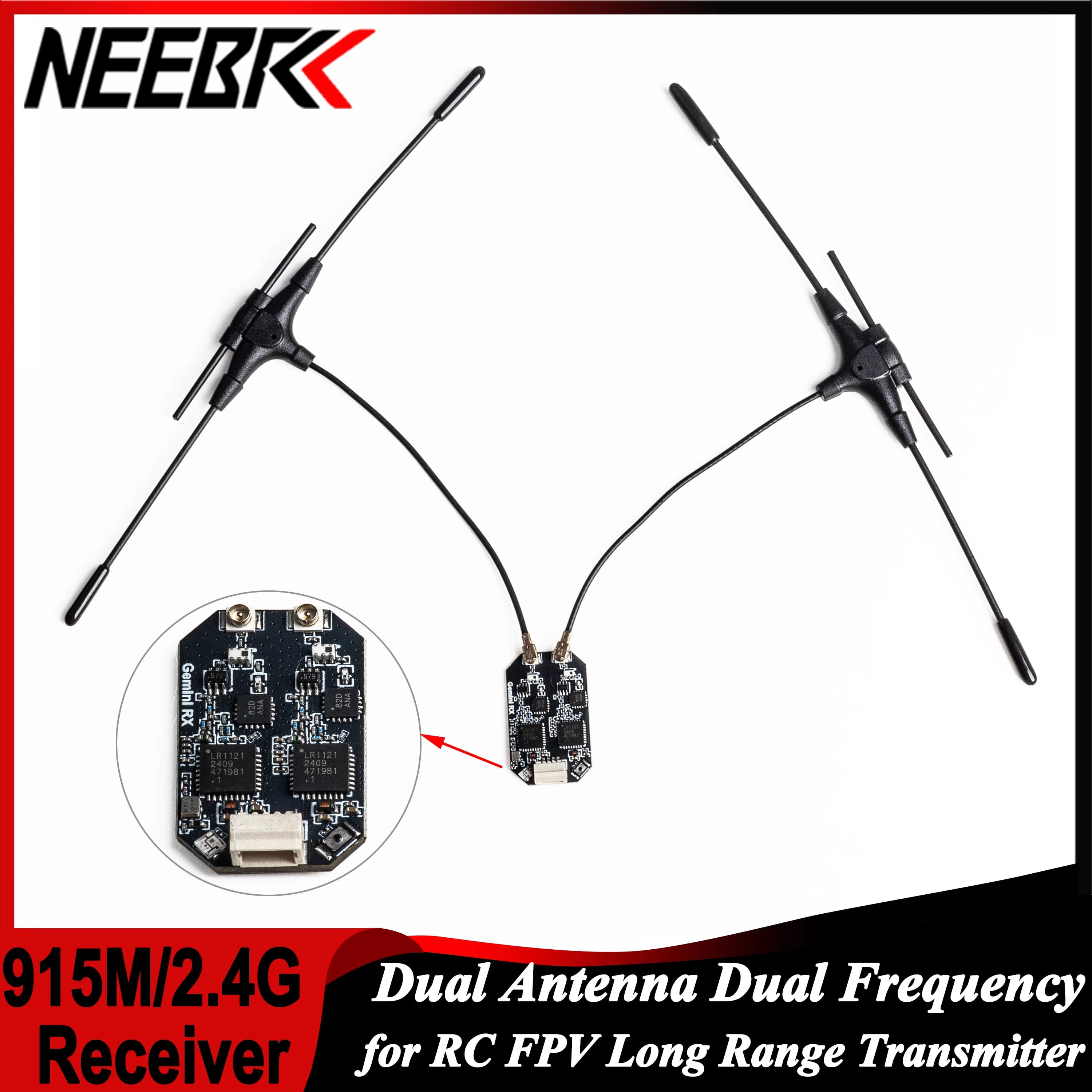 ELRS 915 MHz/2.4 GHz Gemini Double Antenna Receiver Double Arrow ExpressLRS for FPV Long Raggio Drone Quadcopter Parts FAI FROM TE