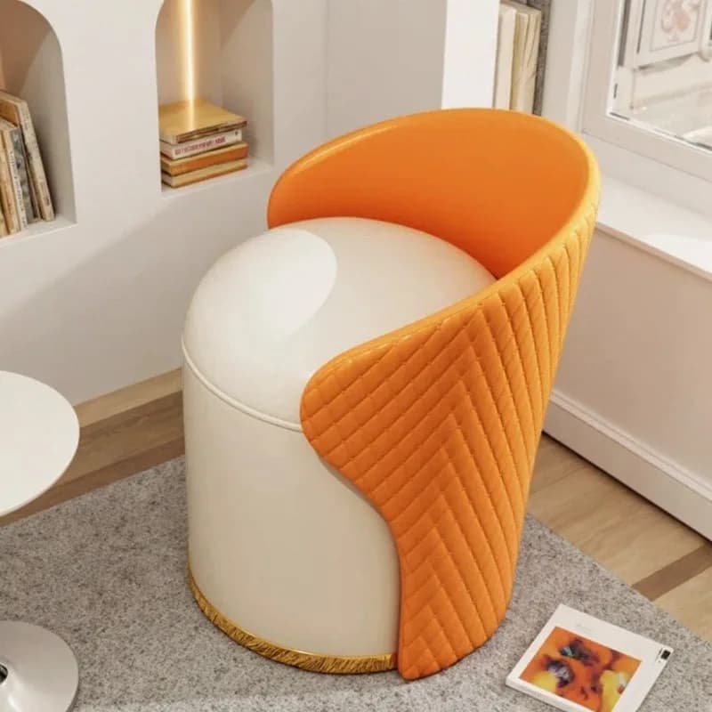 Sgabello da Trucco di Lusso per Camera da Letto, Sedia da Trucco Trendy, Sedia con Schienale per Tavolo da Trucco, Sgabello Girevole in Legno Massello