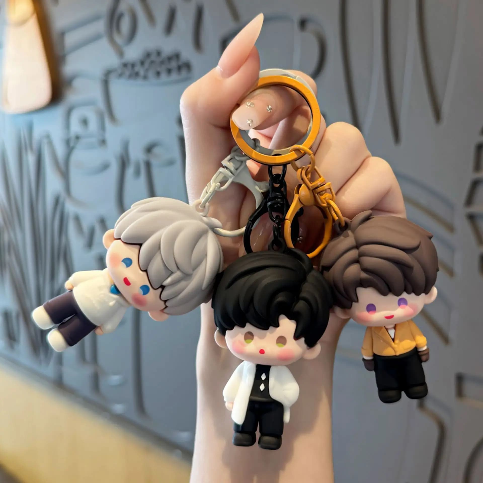 Love and Deepspace Q Resin Figure Keychain Game Character Mini Doll Backpack Bag Charm Ornament Game CharacterBackpack BagCharm