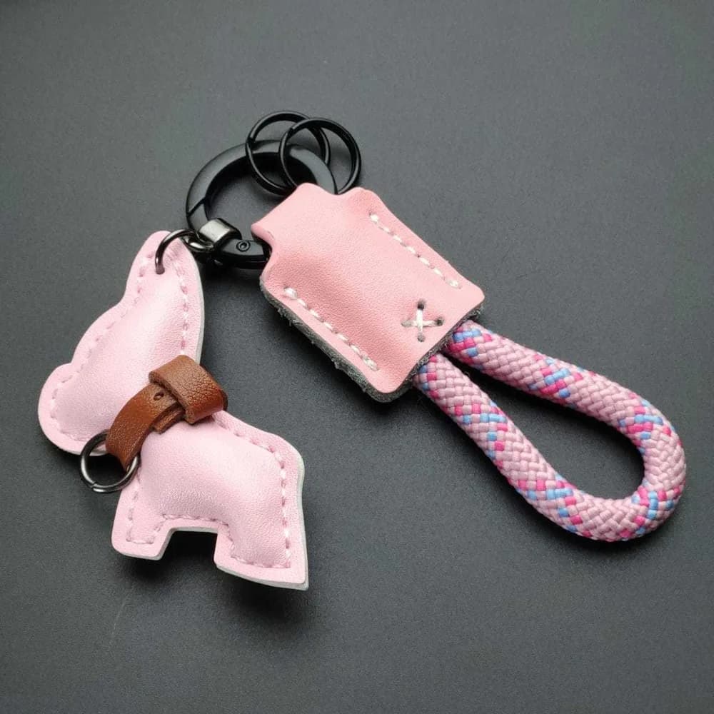 Portachiavi in Pelle a Forma di Cucciolo, Ciondolo per Borsa a Forma di Cane da Combattimento, Portachiavi Creativo Regalo per Coppie, Accessori Moda Raffinati
