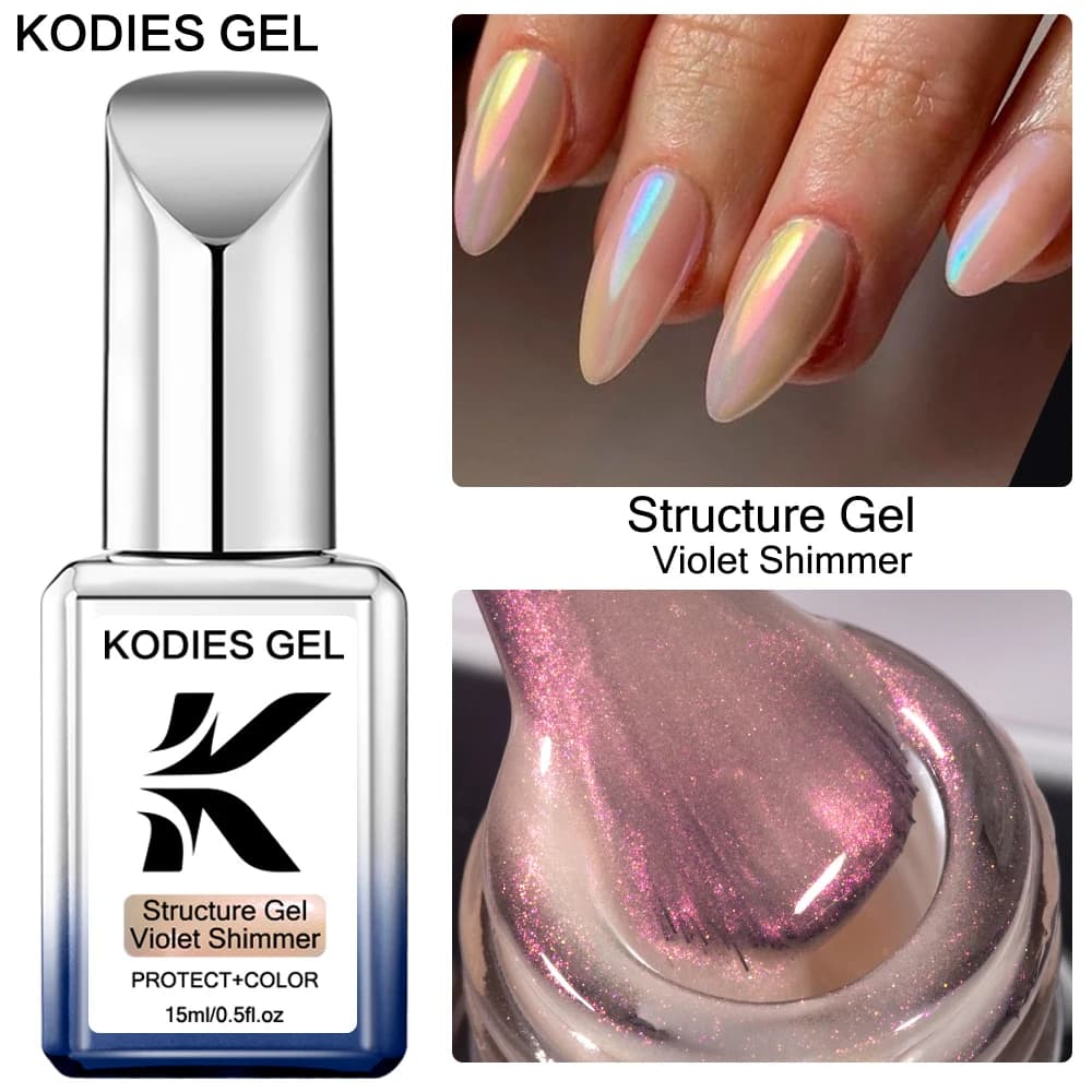 KODIES GEL Base in gomma cromata Gel Smalto per unghie Vernis Semi permanente UV Pearl Shine Aurora Colore Unghie Art Gel Vernice Primer Lak