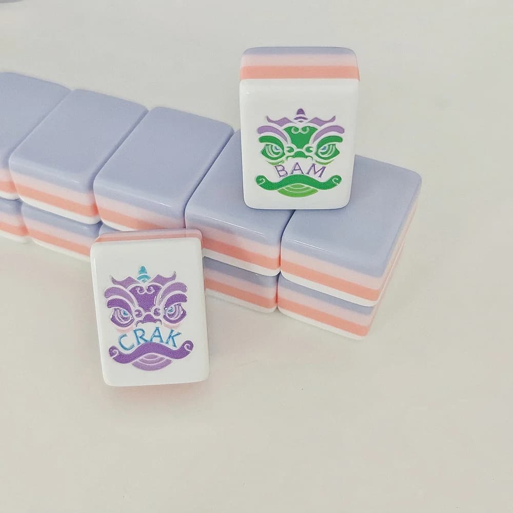 Custom American Mahjong Set Taro Purple Acrylic Tiles 160PCS 4 Layer Engraved Mah Jongg Travel Game Luxury Gift Set