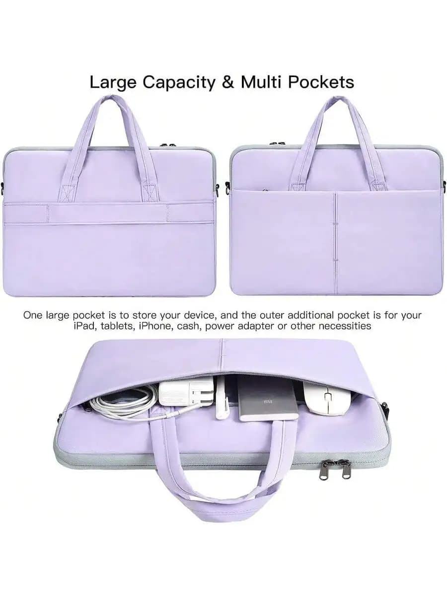17-17.3 Inch Laptop Sleeve Bag With Multi Pockets Purple