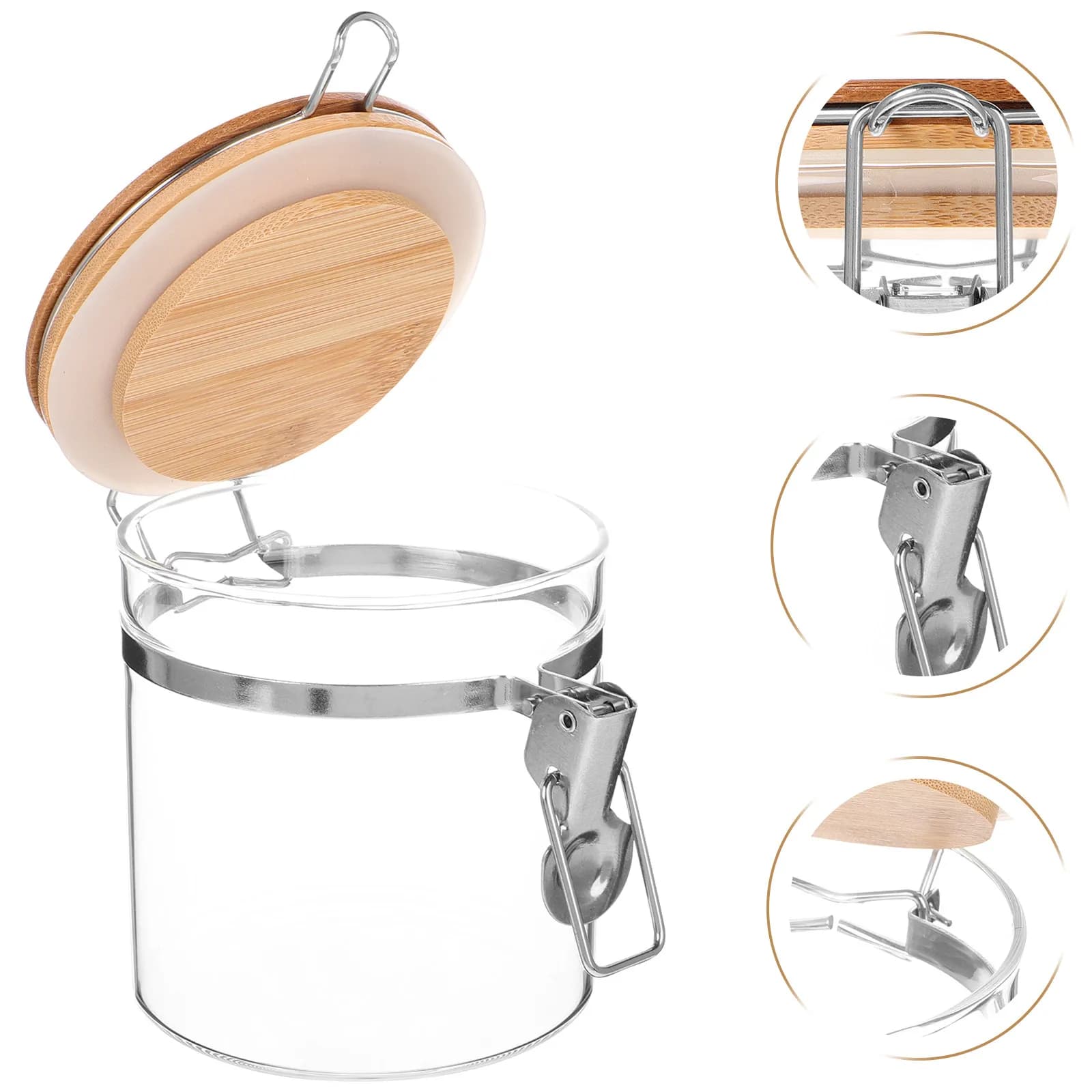 550Ml Glass Cereal Containers Storage Airtight Seal Proof Jar for Coffee Beans Tea Spices Jam Nuts Flour Pantry Organization