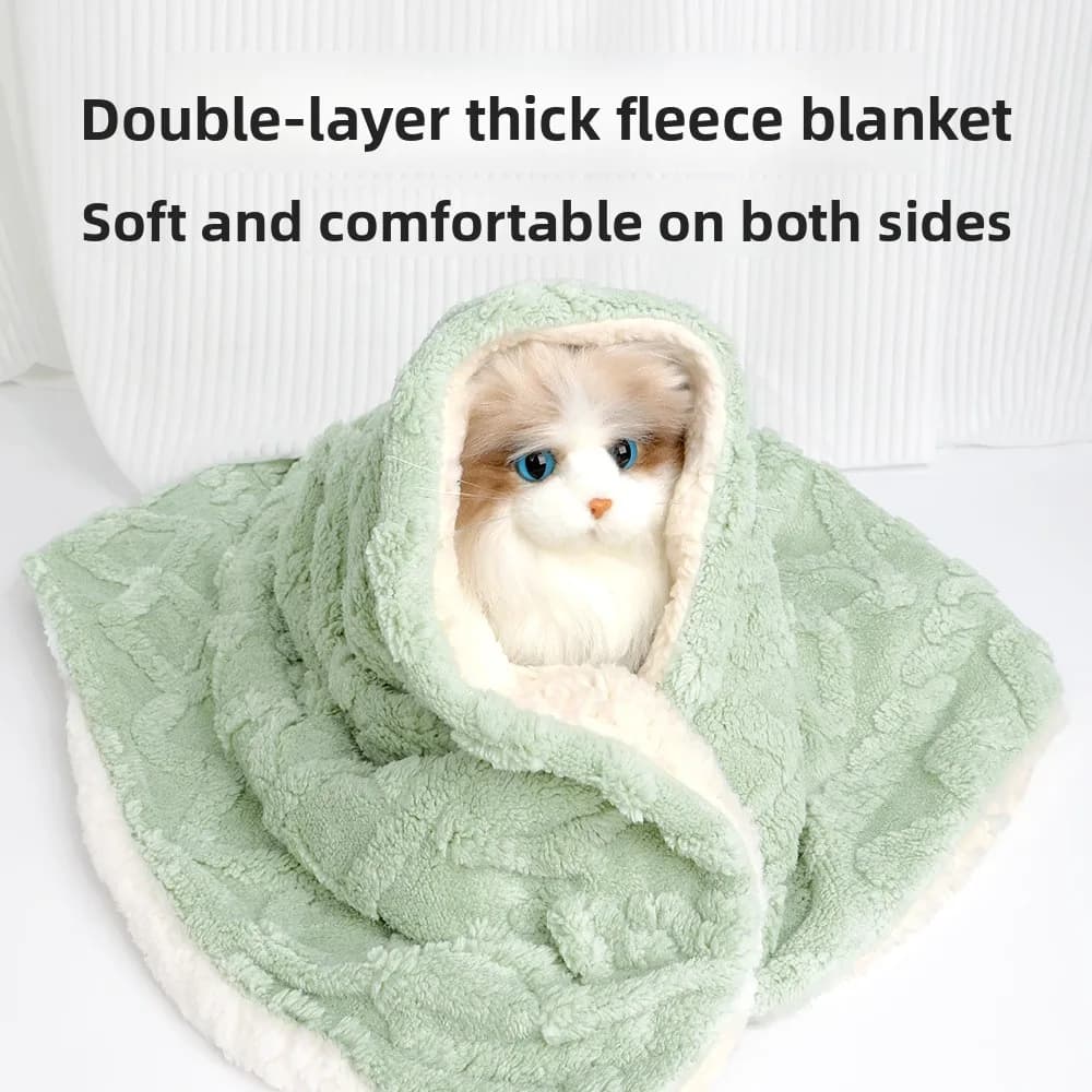 Coperta trapuntata a doppio strato Thiened per cani, calda e confortevole, tappetino per cuccia, cuccia accogliente per l'inverno, accessori per animali domestici