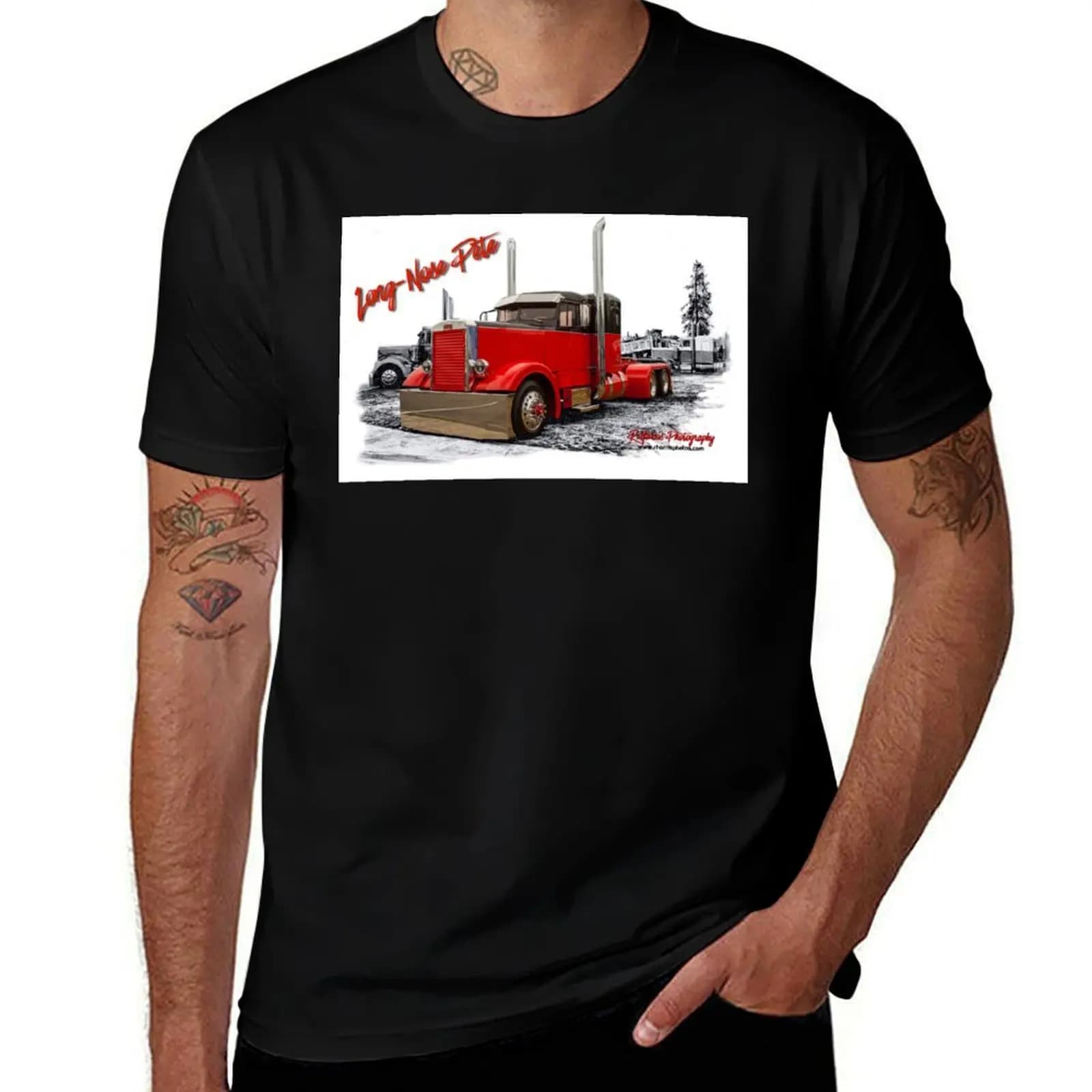 T-shirt Old Needle Nose Peterbilt, maglietta casual a maniche corte per le vacanze
