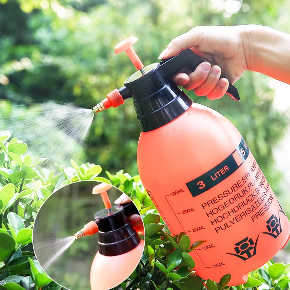 Bottiglia spray portatile a pressione da 3 litri, ugello regolabile, spruzzatore d'acqua per piante, fiori, prati e cura del giardino/irrigazione