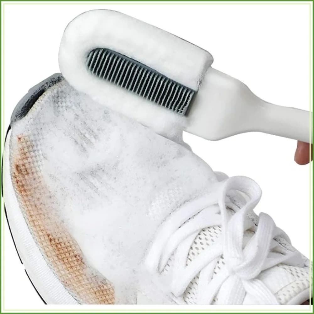 Long Handle Shoe Cleaning Brush, Soft Microfiber Bristles, Hangable Design for Easy Storage