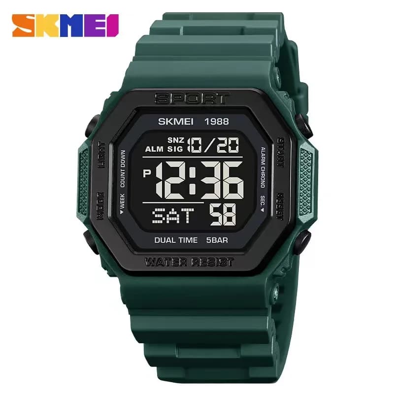 SKMEI 1988 Mens Military Countdown Chrono orologio da polso 5Bar sveglia impermeabile reloj hombre Back Light orologi sportivi digitali