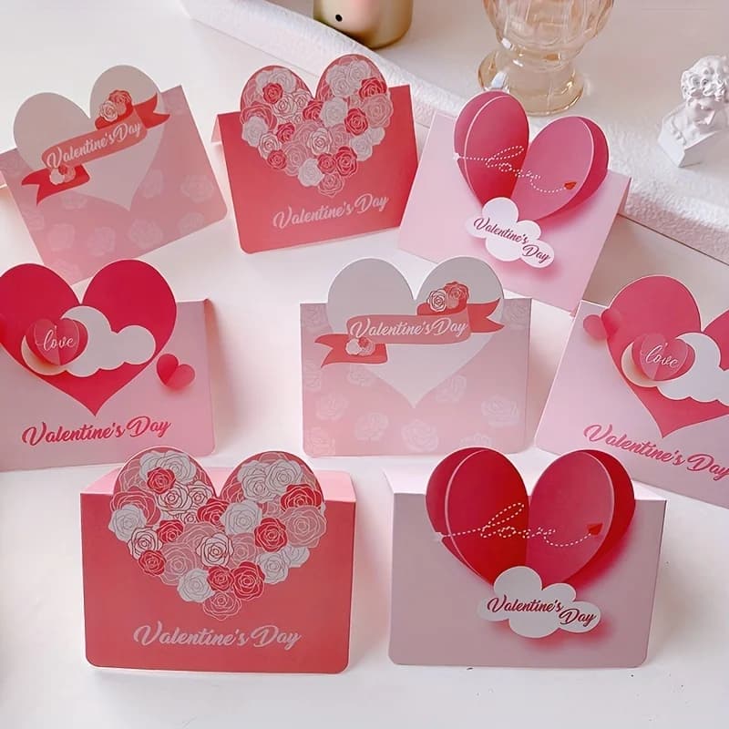 20 biglietti di auguri scritto a mano a forma di cuore, biglietti di auguri di benedizione vuoti di fascia alta, biglietti regalo di ringraziamento di compleanno
