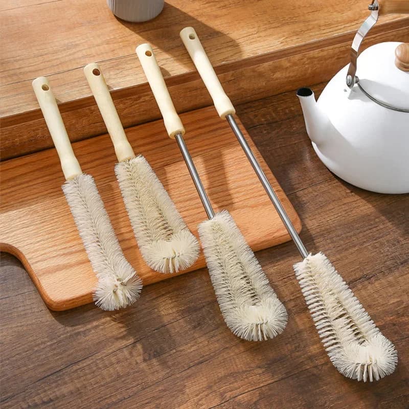 Cup Brush Kitchen Cleaning Tools Drink Bottles Glass Scrubbers Cleaning Brush Nylon Wooden Cleaning Brush With Long Handle