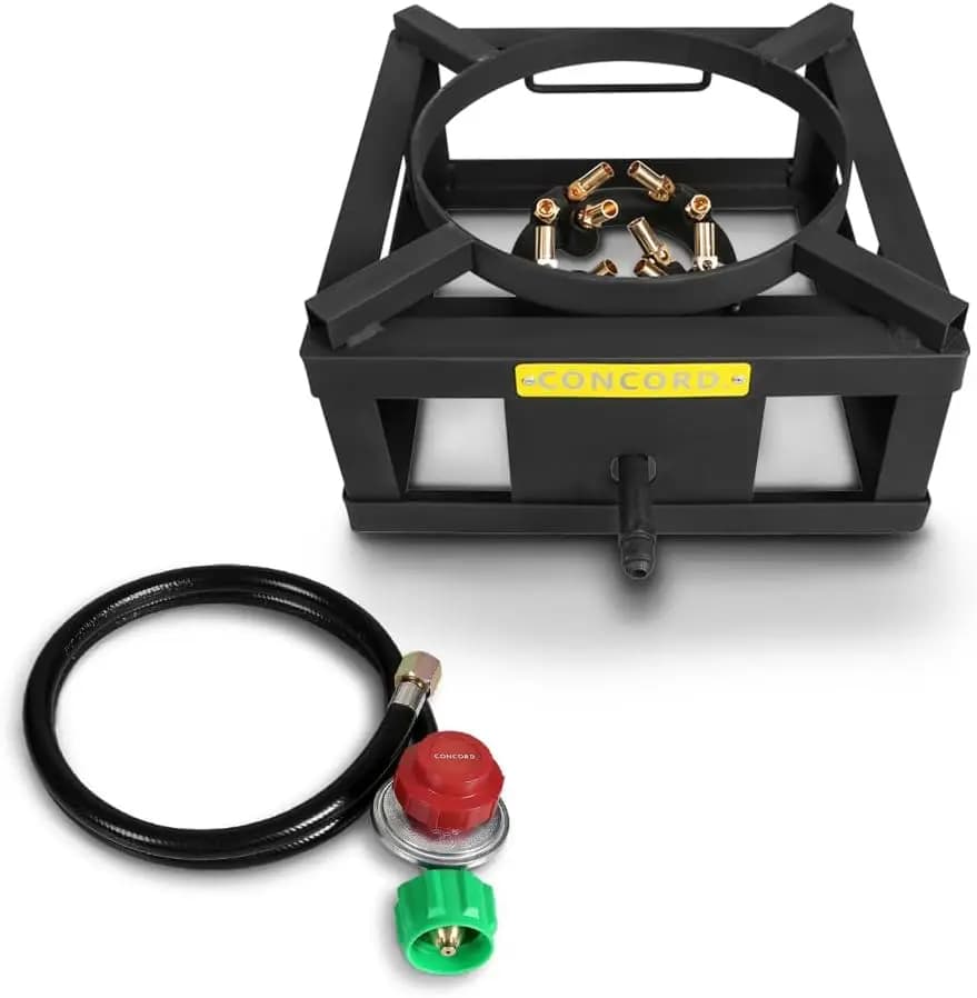 Bruciatore da esterno a propano singolo da 12" con anello per wok incorporato, 45.000 BTU per friggere e campeggio