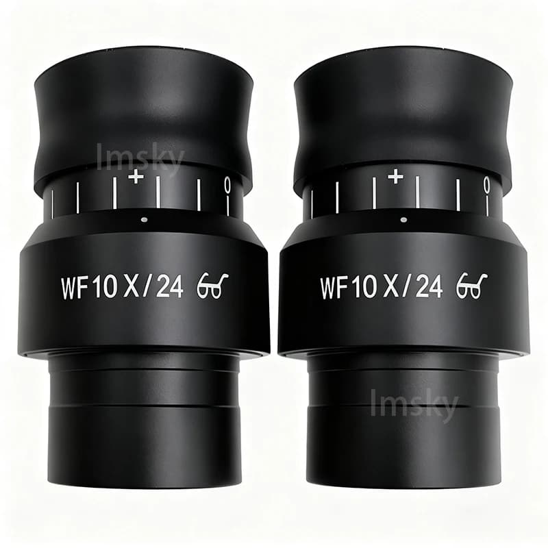 2PCS WF10X/24 High Eyepoint Wide Angle Eyepiece Adjustable Field of View Mounting Interface 30MM for Stereoscopic Microscope