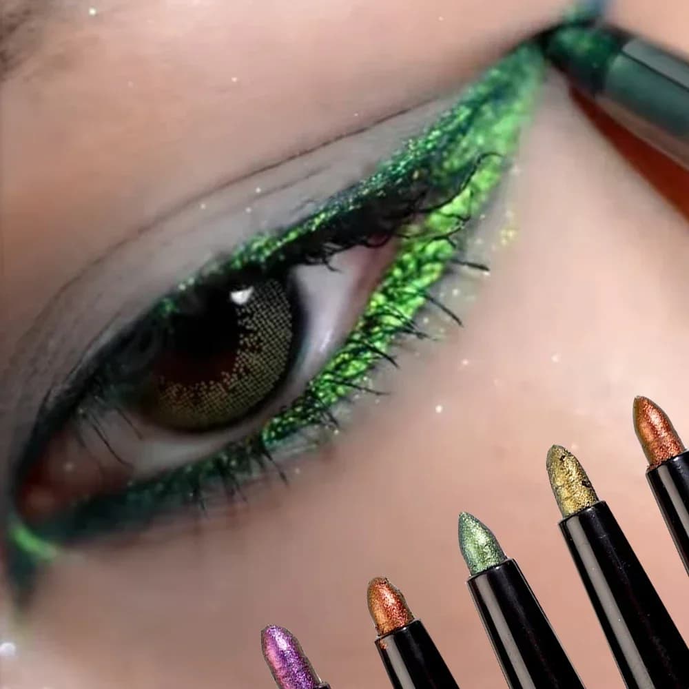 Multichrome Eyeliner Pen Long-lasting Metallic Umbrella Laying Silk Kiss Green Purple Makeup Pigment Glitter Aurora Eyeliner