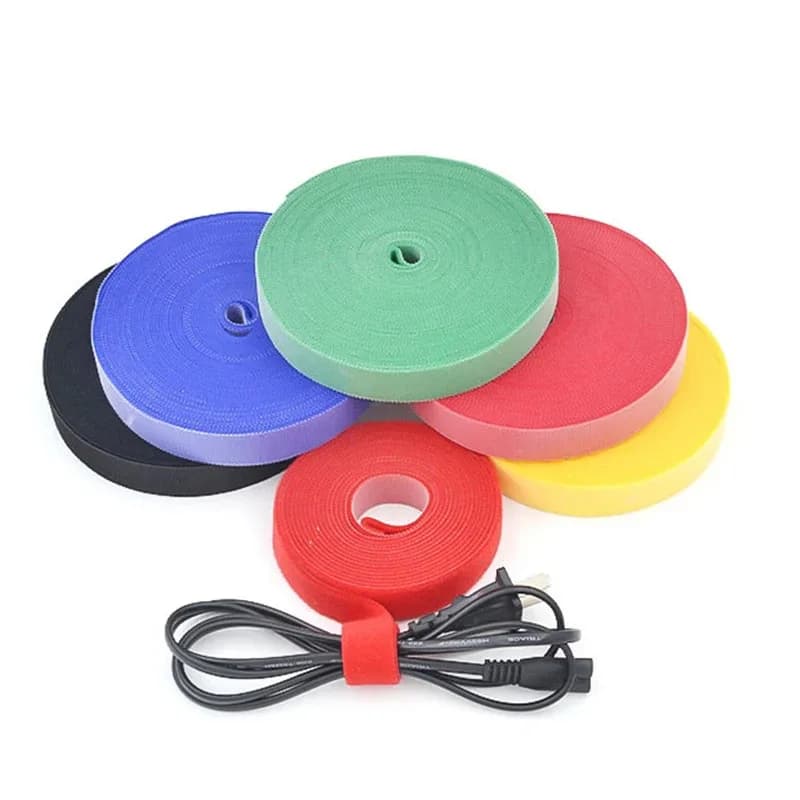 Fascette stringicavo in nylon da 5 metri/1/2 rotolo, nastro a spirale per cavi elettrici, cinghie in nylon multifunzione, fissaggio riutilizzabile