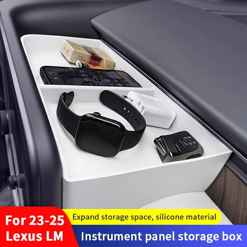 QHCP Cruscotto Auto Scatola di Immagazzinaggio Scatola di Immagazzinaggio Schermo In Silicone Copilota Scatola di Immagazzinaggio Organizzatore Adatto Per Lexus LM 2023-2025 Accessori