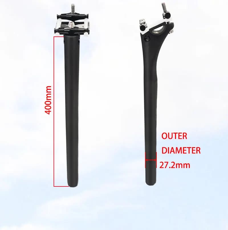 AVENGER Nuovissimo Reggisella Ultraleggero per Bici da Strada e Mountain Bike 27.2*400mm in Fibra di Carbonio per Componenti Bicicletta