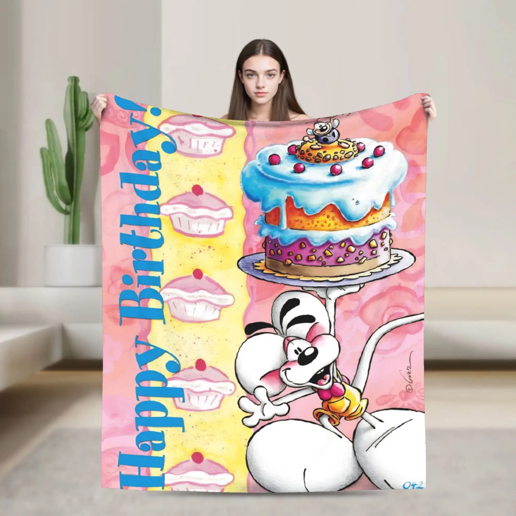 Cute Diddl Plush Blanket Girls Boys Flannel Throw Blanket For Couch Chair Sofa Bed Super Warm Quality Bedspread Gift Idea