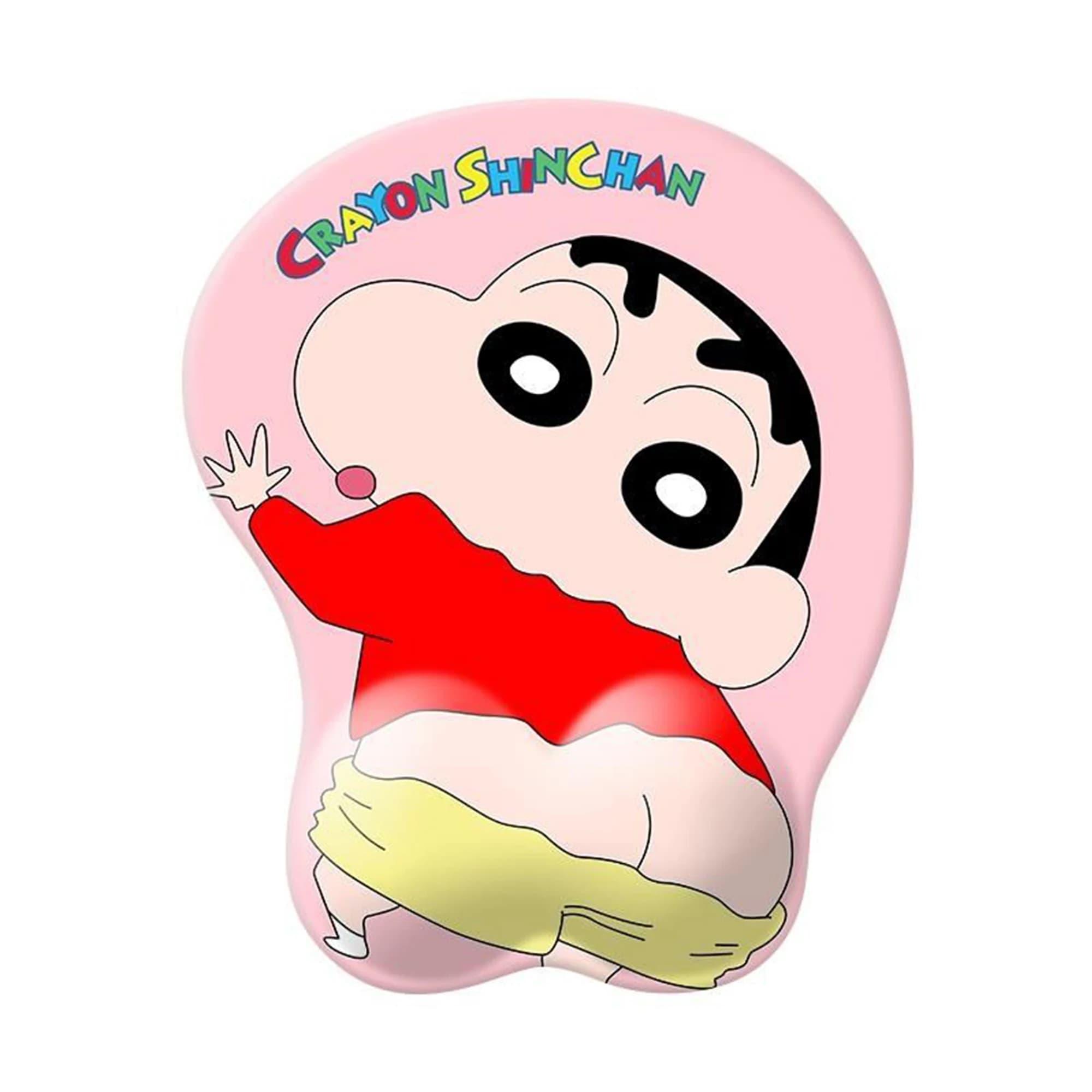 Tappetino per mouse Crayon Shin chan Tappetino per polso a mano con cartoni animati anime Cuscino per poggiapolsi Tappetino per mouse antiscivolo