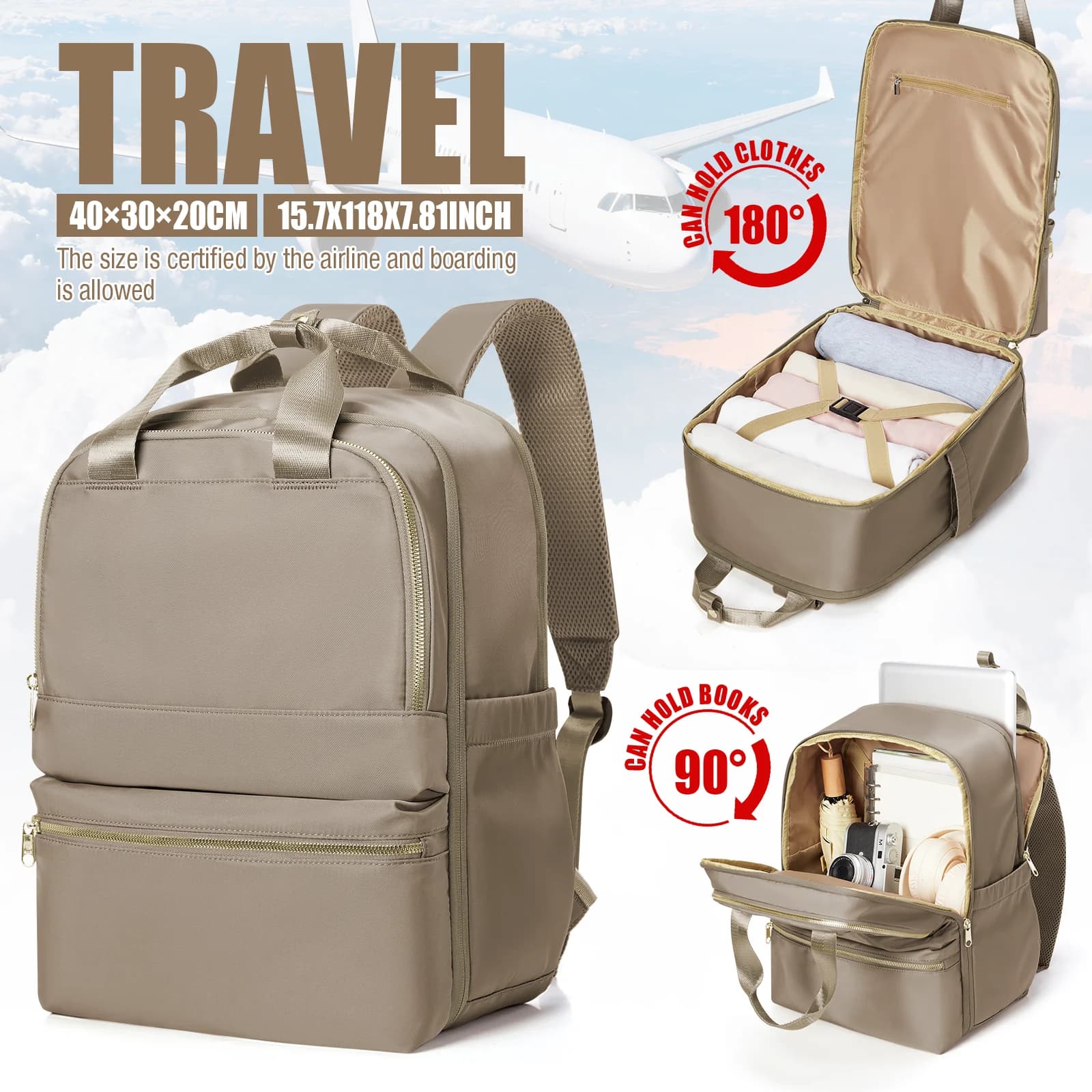 Borsa da cabina Ryanair 40x30x20, zaino Wizzair Aviation da donna elegante per il tempo libero, zaini da scuola per ragazze