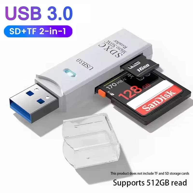 2 In 1 USB 3.0 Card Reader Micro TF SD 2.0 Card Reader USB Adapter High Speed Cardreader TF Memory Card For Laptop Accessories