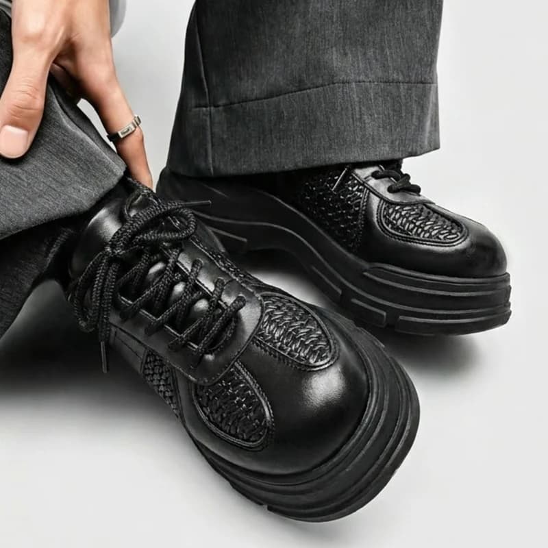 Casual Sneakers Thick Bottom Trendy Shoes Men's Summer Business Casual Sports Shoes for Teenagers All Match Derby Shoes