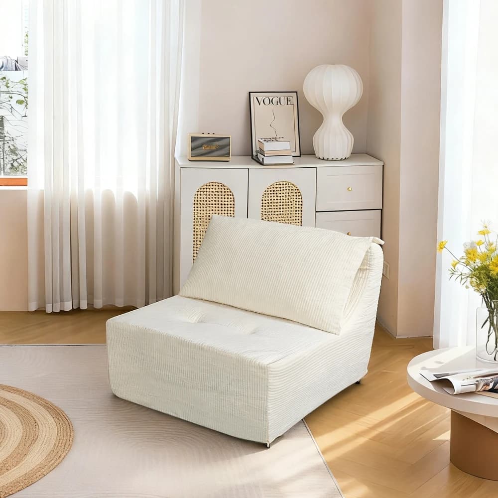 Divano a Compressione Monoposto da 35,8 Pollici, Divano Ergonomico per Adulti, Sedia da Terra Senza Struttura per Relax, Lettura, Gaming e N