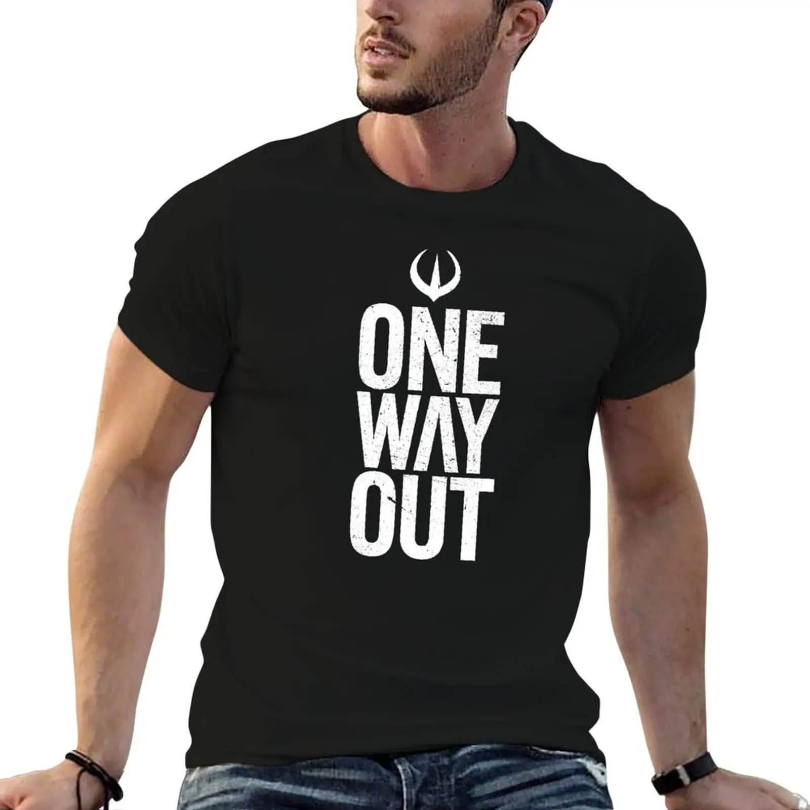One Way Out Andor Maglietta bianca Maglietta anime Magliette divertenti Magliette in cotone Maglietta in cotone 100%