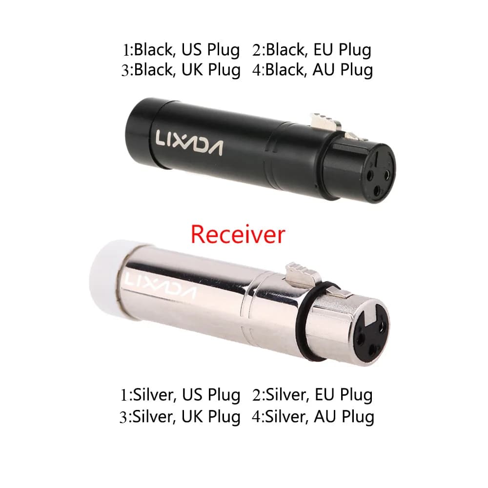Lixada 2.4G ISM DMX512 Ricevitore XLR femmina wireless Illuminazione a LED per luce da palco PAR Party