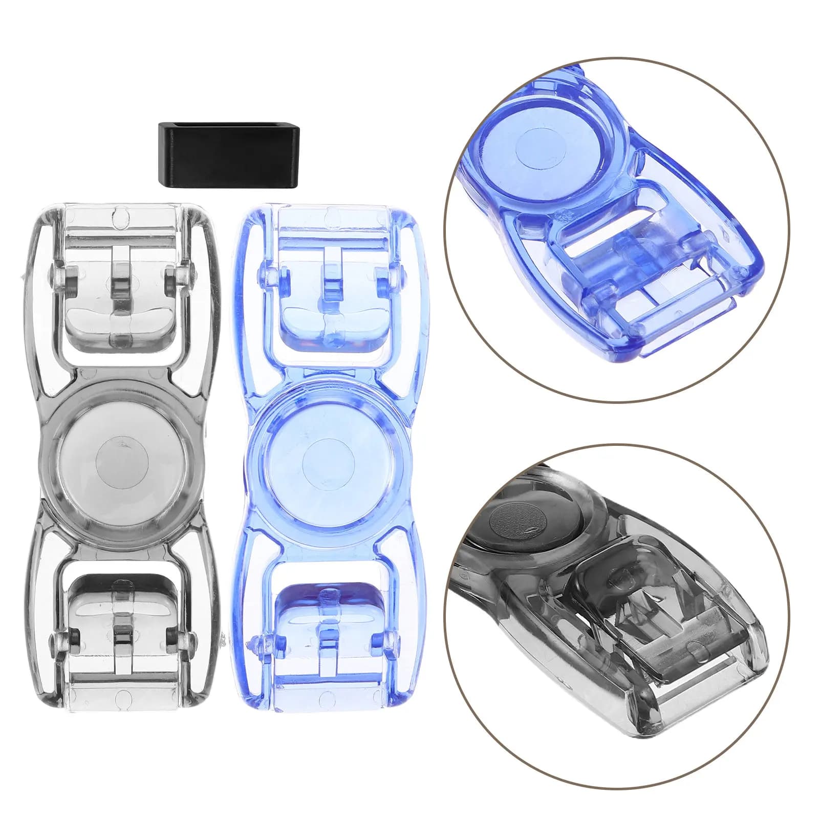 8 Pezzi Fibbie di Ricambio Universali a Sgancio Rapido per Occhialini da Nuoto, Clip per Cinturino Bicolore, Design a Doppio Colore, Connessione Sicura, Fibbia a Pressione