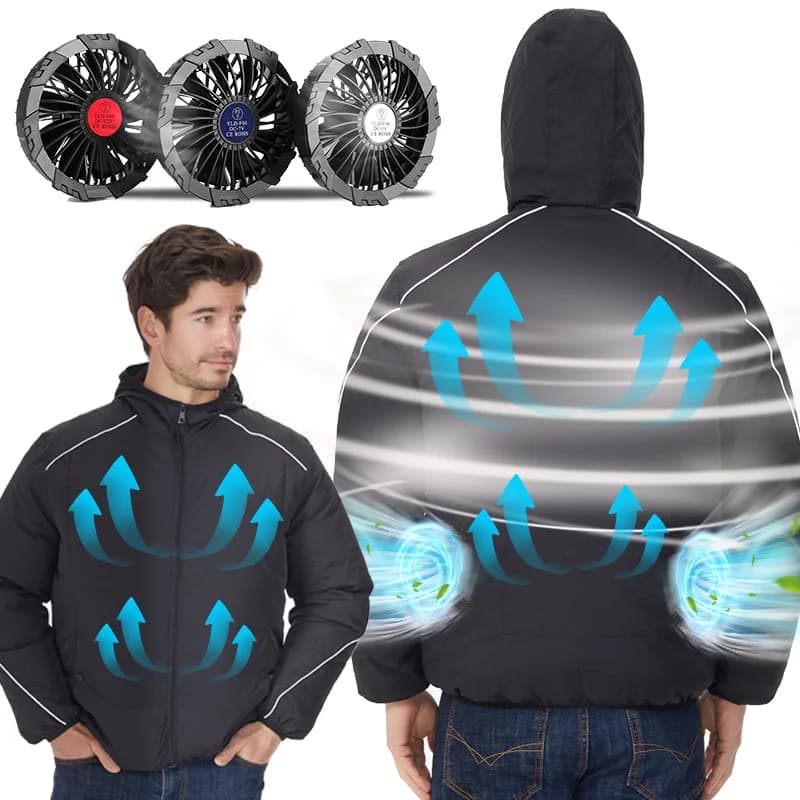 Abbigliamento climatizzato da 5 V, abbigliamento estivo per esterni, gilet per ventola con giacca di raffreddamento per ventola