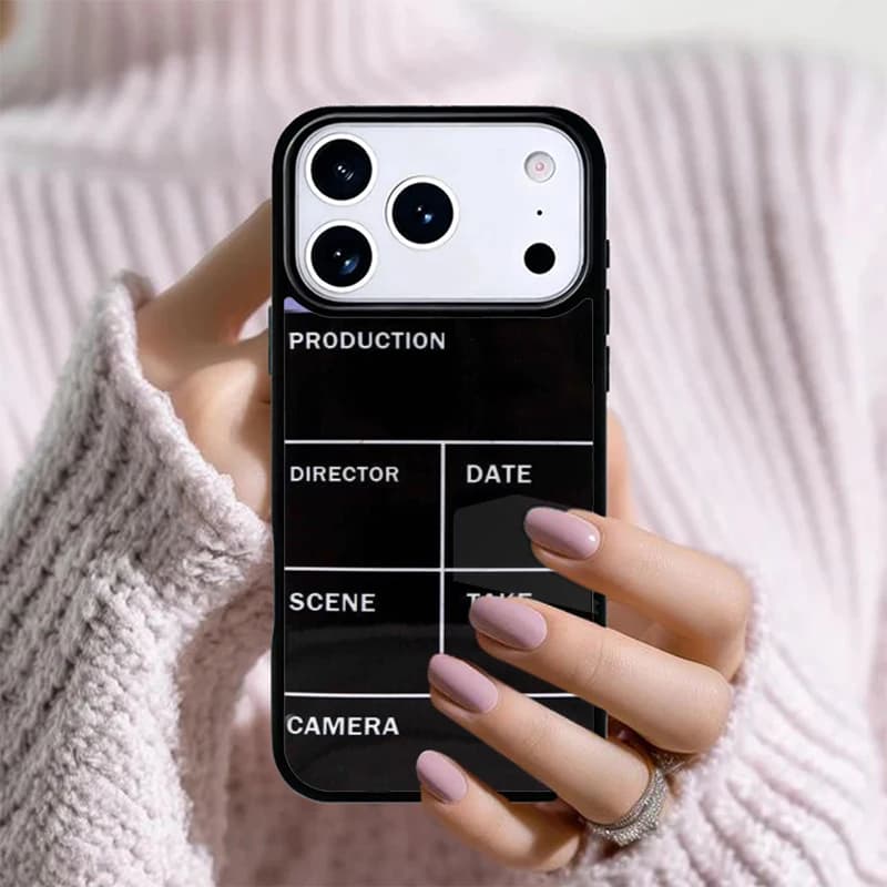 Cover per telefono a forma di clapperboard da film per iPhone 17 16 Pro Max 15 14 Pro 11 12 13 XR XS 6 7 8 Plus