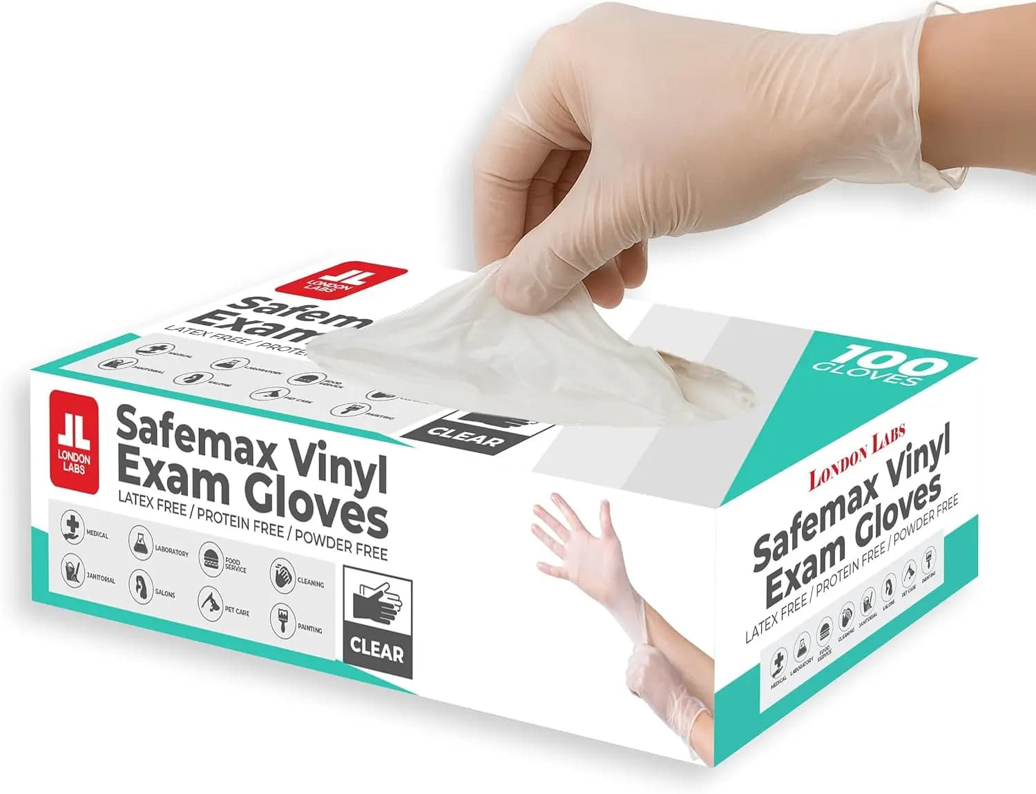 Clear Vinyl Gloves, Powder Free & Latex Free, Disposable, Food Safe, Medical Grade