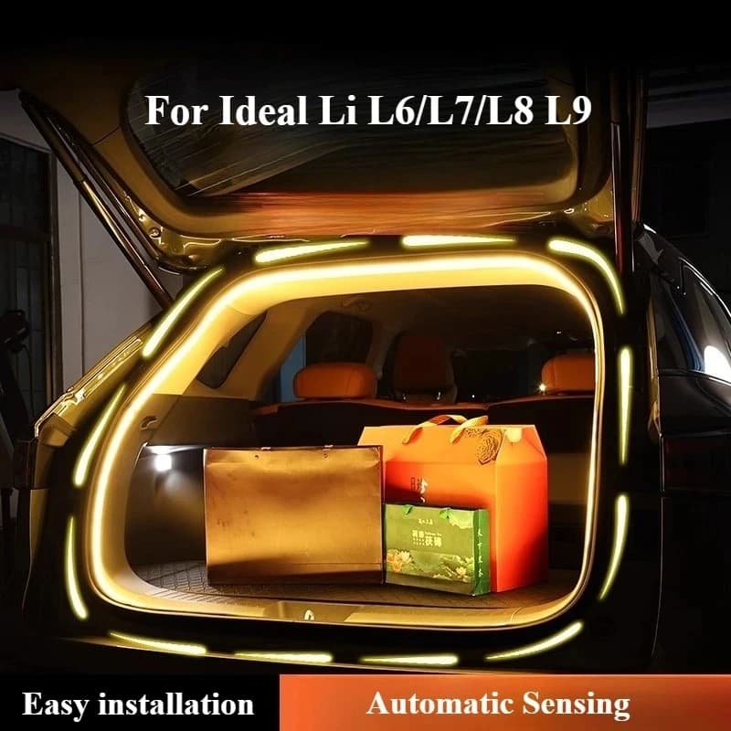 Luci LED per Bagagliaio Auto per Ideal Li L6/L7/L8 L9, Strisce Luminose Flessibili Dinamiche con Sensore Automatico, Illuminazione Atmosferica per Esterni