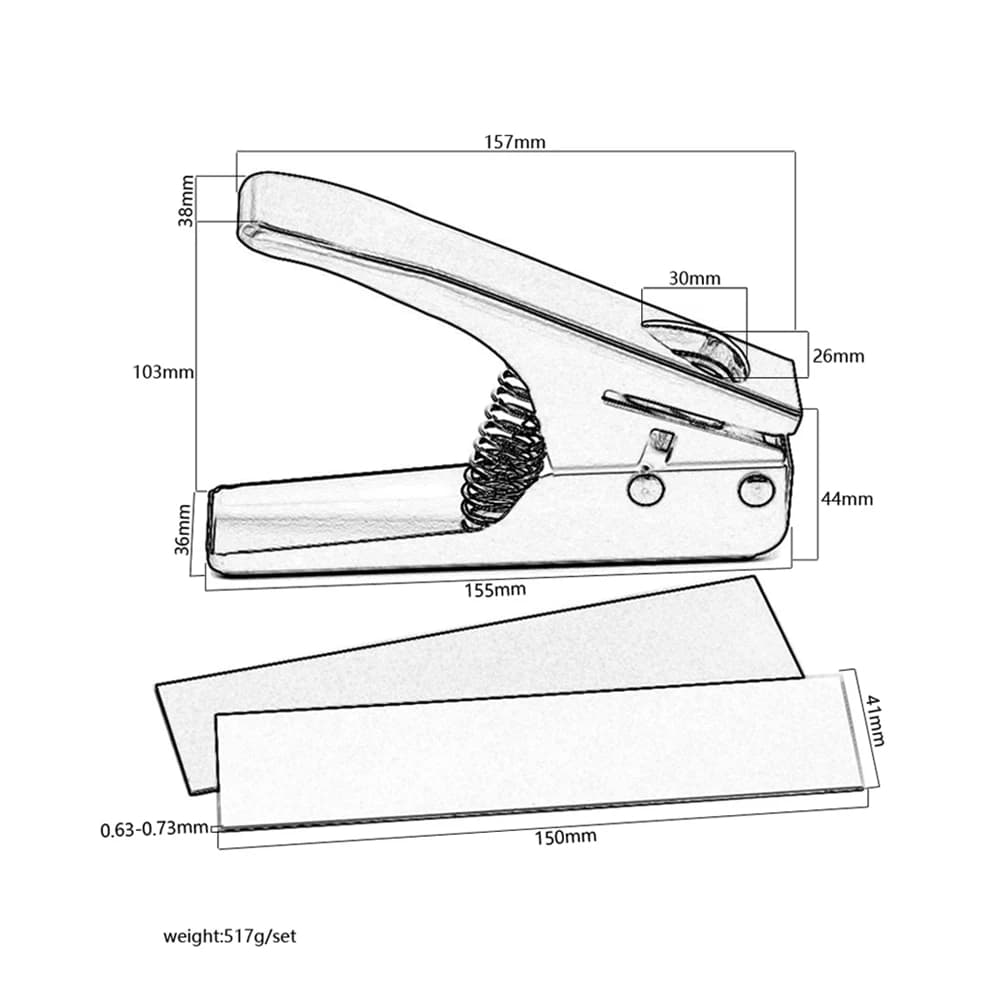 AA90 Punzone per plettri per chitarra, Taglierina per plettri con 2 fogli di strisce per plettri, Strumento per la creazione di plettri per chitarra