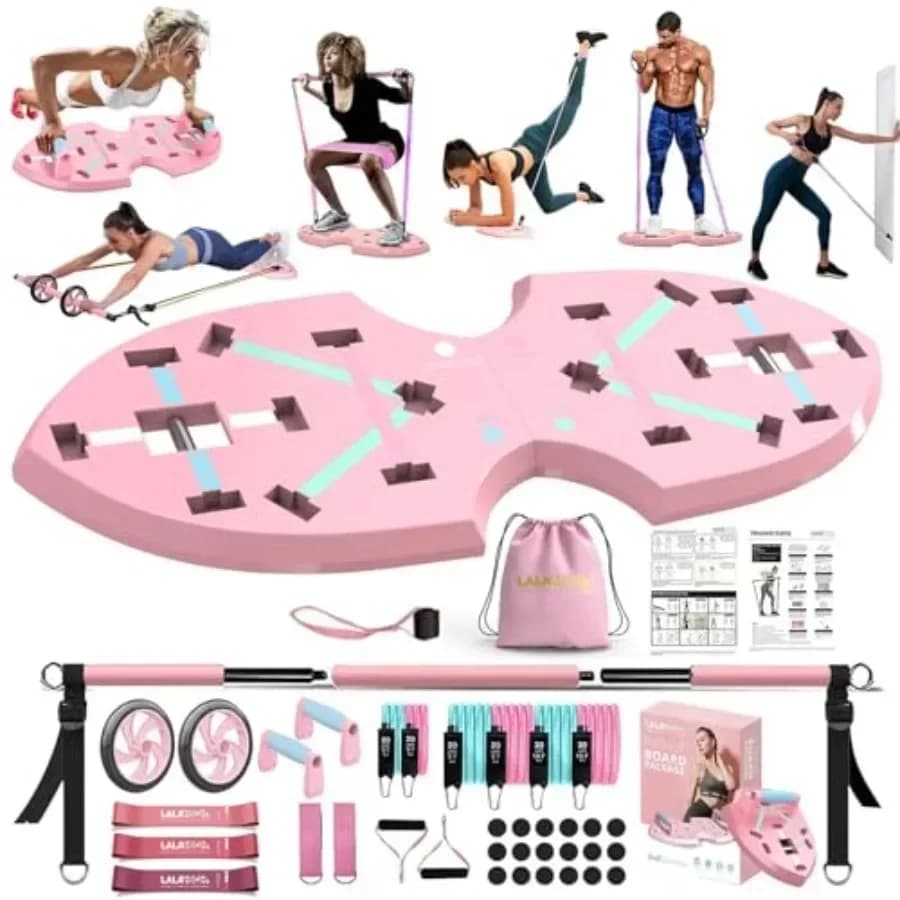 Push Up Board for Home Gym Use, ABS Plastic in Black, 36-in-1 Portable Foldable Workout Board with Ab Roller Wheel Resistance B
