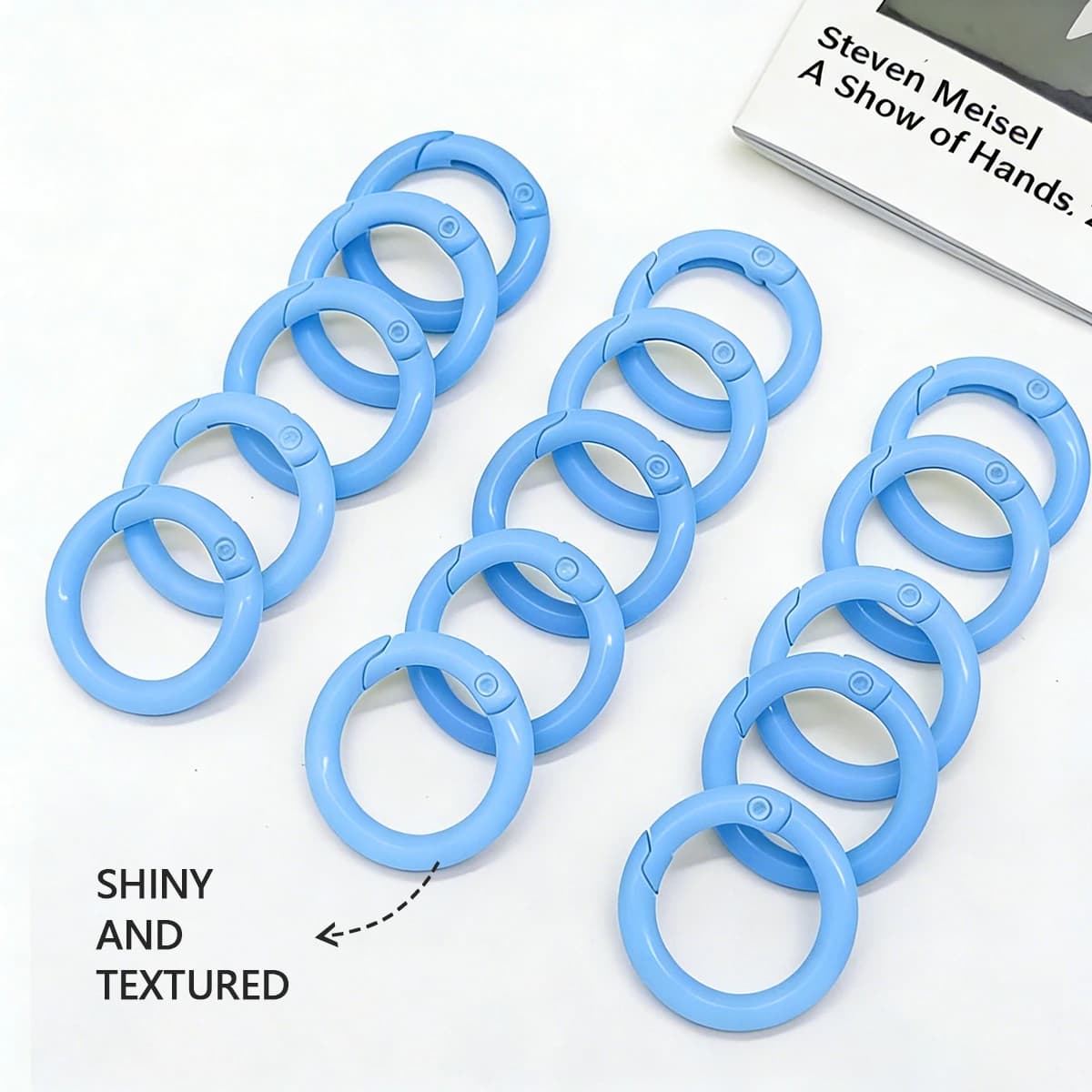 5/10 Pieces Mosque Scatto Round Blue Zinc Alloy 25mm Lake, O Ring Buckle for Keyring, Bag, Bag, Bezel, DIY Accessories