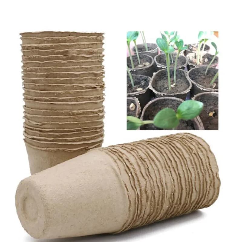 50x Semi Vivaio Tazza Vase of Growing Tray Card Growing Plant Starter Flower Grass Biodegradable Eco-Friendly Garden Tools a1