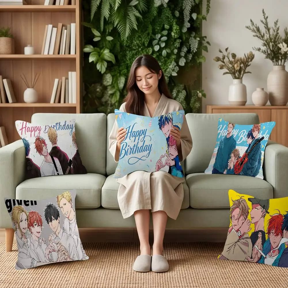 Given Manga Vai Receber Anime Cushion Cover Decorative Pillow Sofa Home Decor Case Pillow Cases