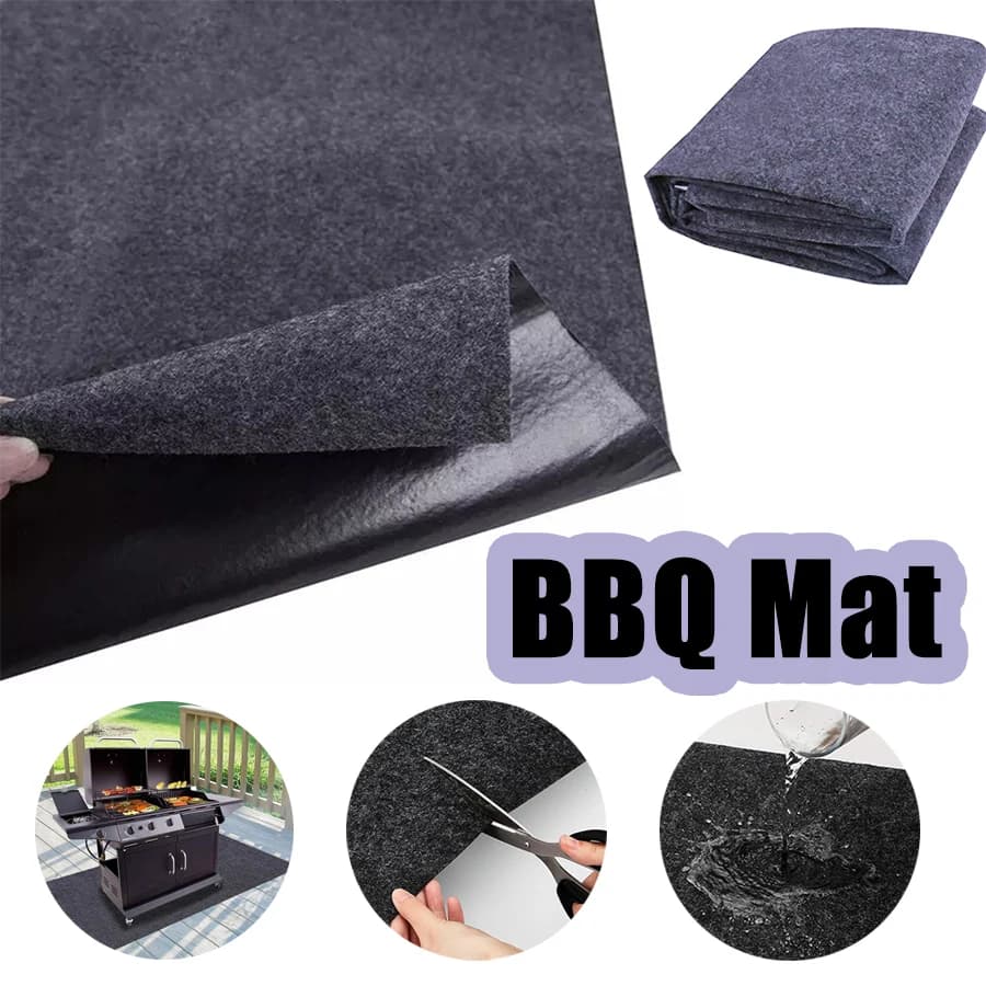 Square Grill Pad Mat Outdoor Fire Pit Mat BBQ Tools for Protecting Wooden Floors Lawn Terrace Heat Resistant Flame Retardant Pad