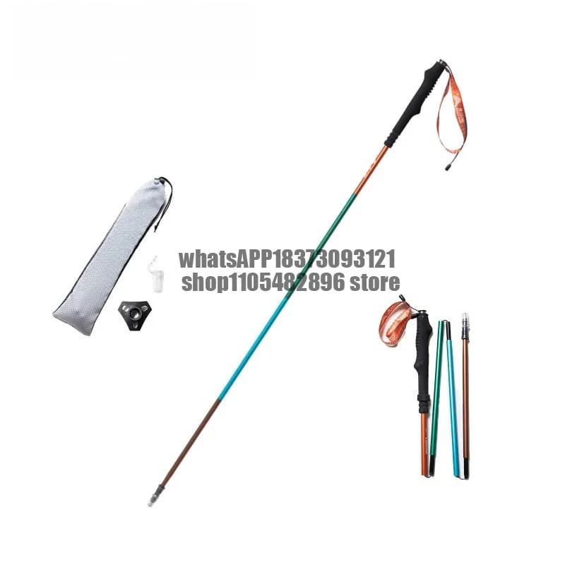 Trekking Poles Ultralight Aluminum Alloy Hiking Foldable Climbing Sticks Outdoor Mountaineering Trail Running Canes