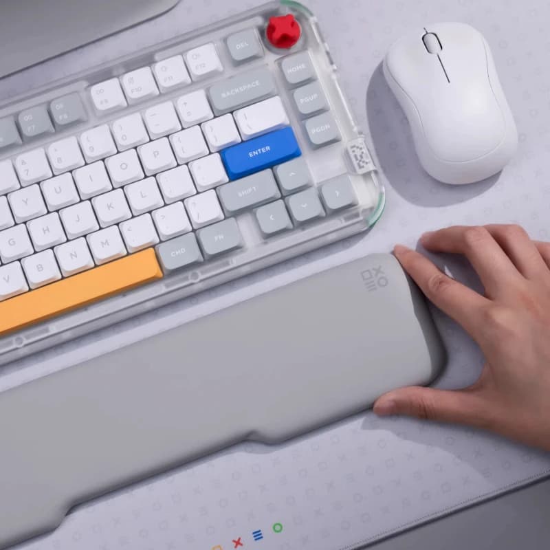 NuPhy Combo Poggiapolsi per Kick75 con Assorbimento Magnetico, Supporto per Mani in Pelle PU e Schiuma Memory per Accessori Tastiera e Mouse