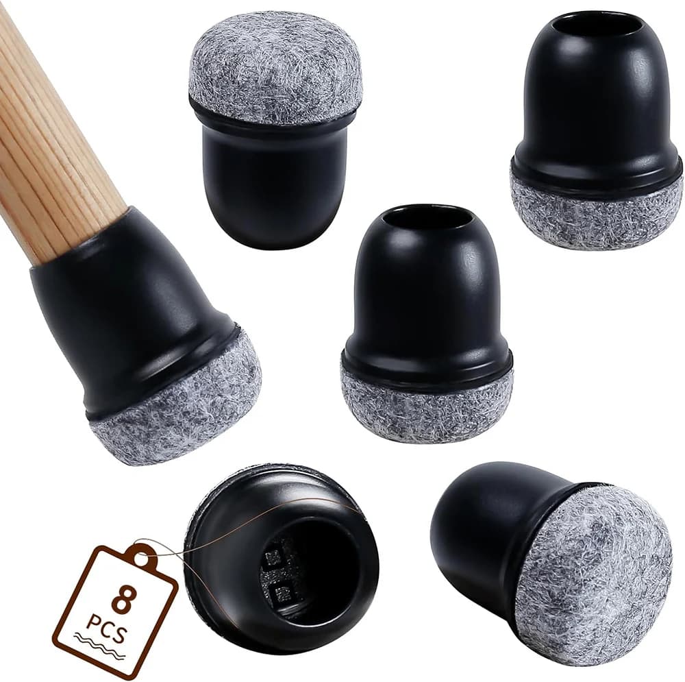 Protezioni per il pavimento delle gambe della sedia Coprigambe in feltro Diagonale in silicone con cuscinetti in feltro avvolgenti spessi Piedini per tavoli per mobili Proteggi i pavimenti