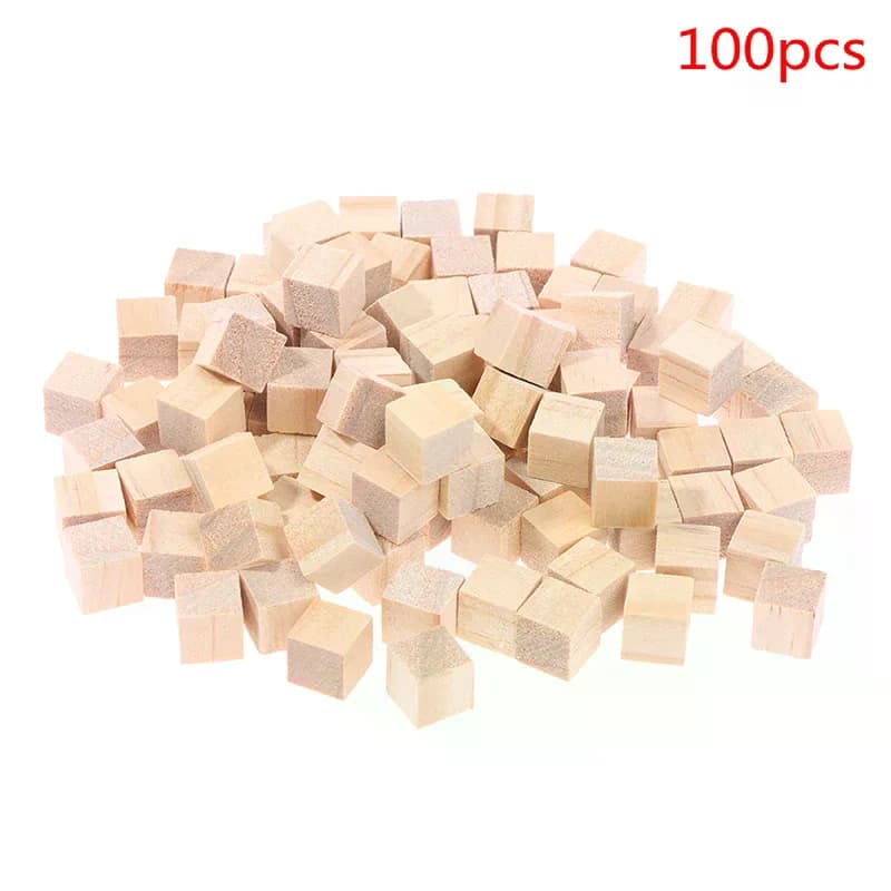 100 pezzi non finiti in bianco mini blocchi quadrati in legno fai da te 1 cm cubi in legno massiccio per lavorazione del legno artigianale giocattolo per bambini puzzle che fa materiale