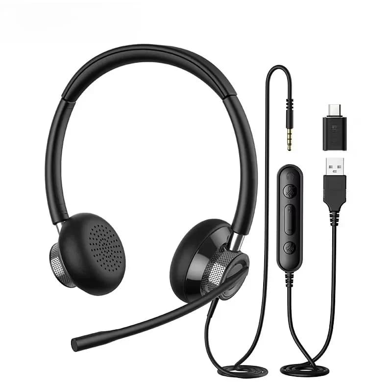 Cuffie per telefono ad alta valutazione Cuffie da ufficio con microfono Cuffie cablate USB per riunioni di squadra con zoom sul lavoro