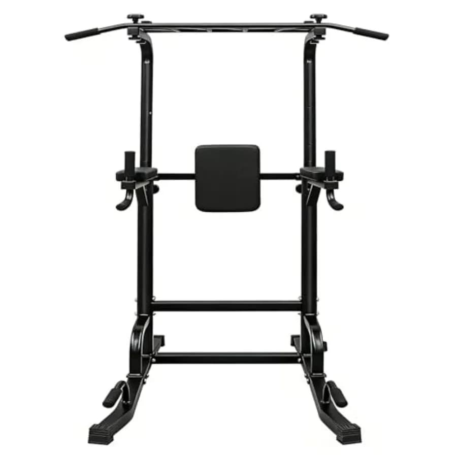 Power Tower con Barra per Trazioni e Stazione Dip, Attrezzatura Multifunzione per Allenamento di Forza a Casa, Regolabile in Altezza, Robusta