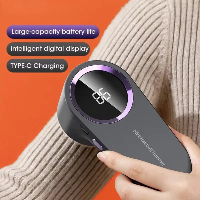 Levapelucchi Elettrico Digitale USB Ricaricabile per Vestiti, Rimuovi Pelucchi e Fiocchi, Rasatore per Tessuti, Ideale per Maglioni - 1 Pezzo